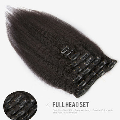 Naturalne przedłużenia włosów Weave Clip In Long Kinky Straight ODM