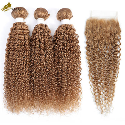 jakość  27 Colored Weft Ombre Human Hair Extensions Curly Virgin 100g/Bundle fabryka