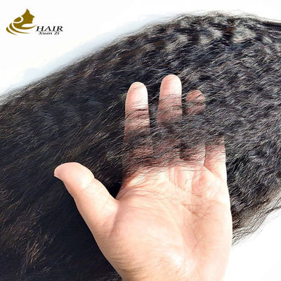 Kinky Straight Prebonded Nano Human Hair Extensions Naturalny Czarny 18 cali