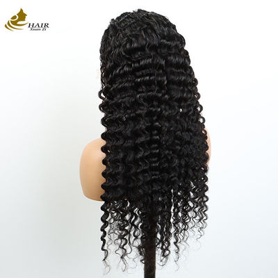 Sprzedaż hurtowa Przejrzystość 13X4 koronka z przodu Kinky Curl Brazylijska Dziewica Peruka ludzkie włosy