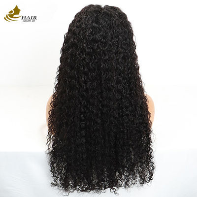 Sprzedaż hurtowa Przejrzystość 13X4 koronka z przodu Kinky Curl Brazylijska Dziewica Peruka ludzkie włosy