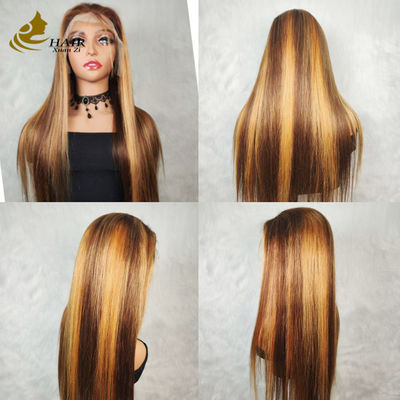Wietnamska włosy ludzkie Kinky Curl P427 Piano Kolor 13X4 Koronka Przednie peruki