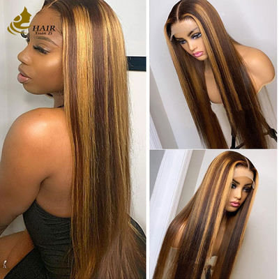 Wietnamska włosy ludzkie Kinky Curl P427 Piano Kolor 13X4 Koronka Przednie peruki