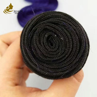 Fioletowy kolor Wave Body Ombre Human Hair Extensions 26 Inch Virgin Human Hair Bundles