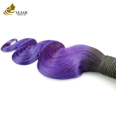 Fioletowy kolor Wave Body Ombre Human Hair Extensions 26 Inch Virgin Human Hair Bundles