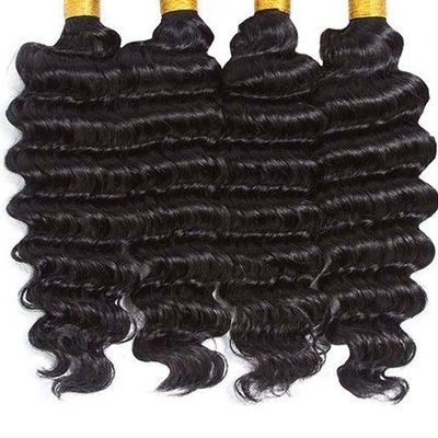12A Grade Deep Wave Virgin Human Hair Bundles 95-100g Z zamykaniem na zamówienie