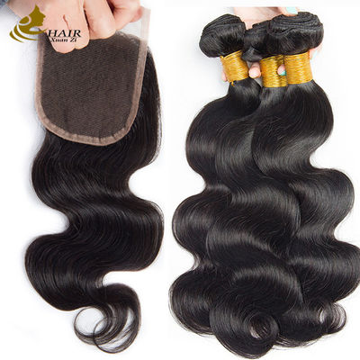 Oem Remy Human Hair Extensions Bundles Weft Raw Body Wave Hair Bundles z zamknięciem