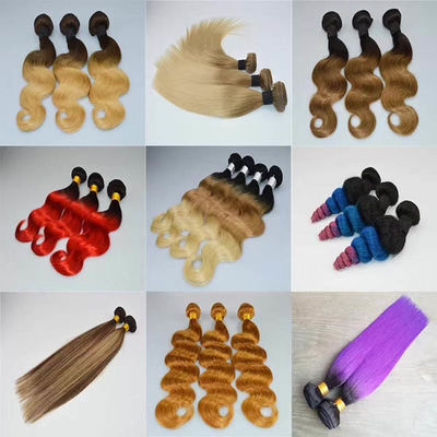 Indian Remy Ombre Human Hair Bundles Extensions Zindywidualizowany kolor
