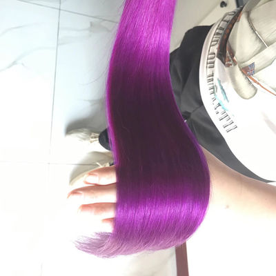 613 Kolorowy Ombre Rozszerzenia włosów ludzkich Wiązki Weft 1B Fioletowy