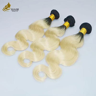 1B Blonde Ombre Human Hair Extensions Remy Weave Wig Bundles z zamknięciem
