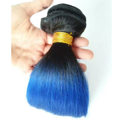 Dziewczynka Raw Brazilian Ombre Human Hair Extensions Bundles Blue 1B