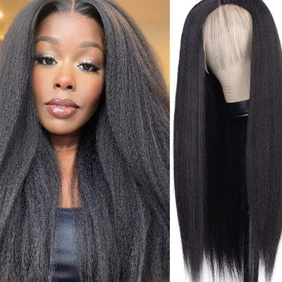 Peruki bez czapek Bez kleju Ludzkie włosy 360 Kinky Straight ODM