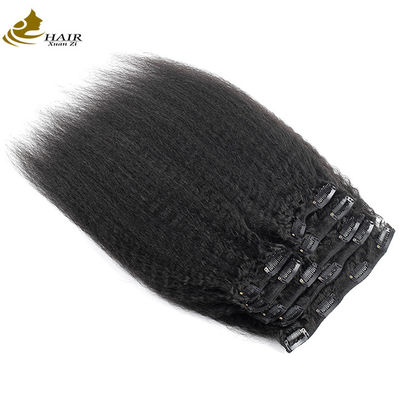 Naturalny Kinky Straight Clip W Hair Extensions Bundles 30 Inch OEM
