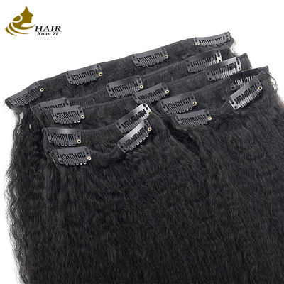 Naturalny Kinky Straight Clip W Hair Extensions Bundles 30 Inch OEM