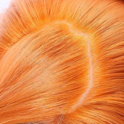 Pomarańczowe realistyczne ludzkie włosy Peruki pełne koronkę 27 miód blond 180% Gęstość