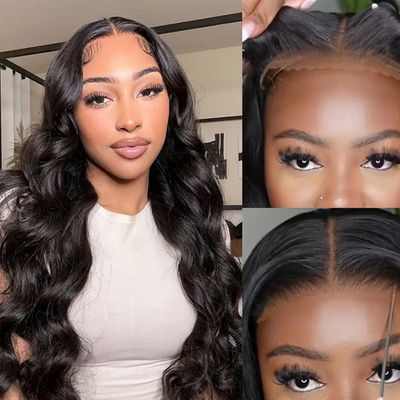 Bezklejowe, niestandardowe peruki do włosów ludzkich, peruka z przednią falą ciała, peruka z koronką