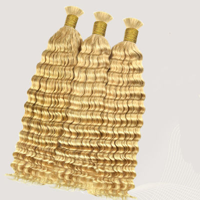 Dwukrotnie wyciągnięte głębokie fale ludzkie włosy masowe do splechania 613 Kolor blond