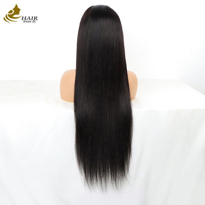Sprzedawcy hurtowo 6*6 Frontal Lace Virgin Human Hair Natural Black Straight Wigs With Anti-Slip Strip