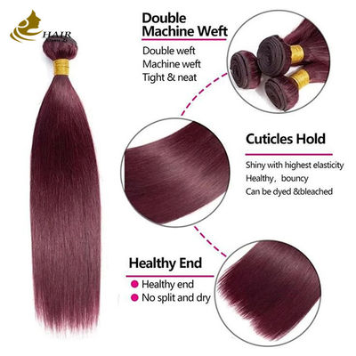 Rozszerzenia 99J Winered Burguney Color Human Hair Bundles