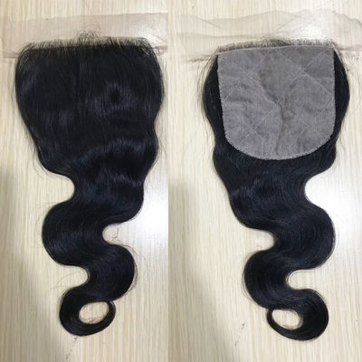 Przełóż Igłę Ludzkie Włosy Koronkowe Zapięcie 4*4 Przezroczysta Koronka Body Wave Naturalny Czarny Zapięcie
