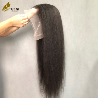 360 Full Yaki Preplunked Exotic Kinky Straight Lace Przednia Peruka dla ludzkich włosów