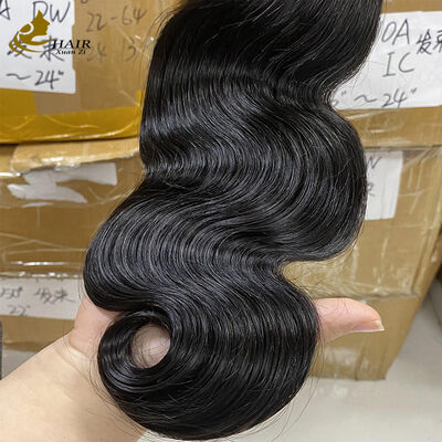 Factory Wholesale 100% Unprocessed Body Wave Natural Black Virgin Human Hair Bundles